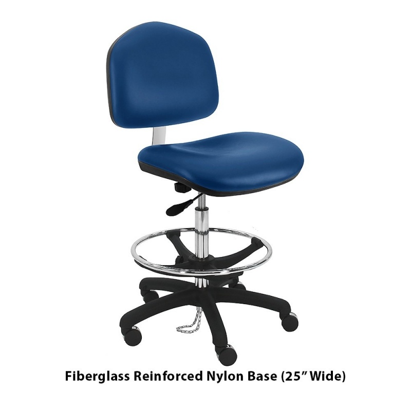 ESD-Safe Bench Height Chair with Large Seat & Back, Vinyl, 10" Stroke
